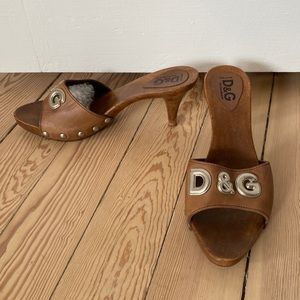 Y2K Dolce & Gabbana wooden clogs